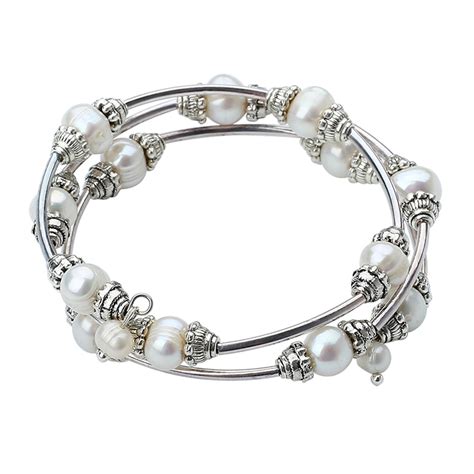 High Quality White Freshwater Pearl Bracelets Natural Pearl Silver