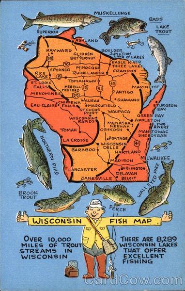 Wisconsin Fish Map Maps