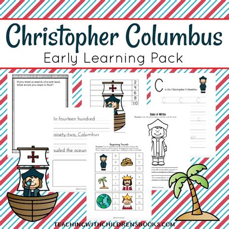 Free Christopher Columbus Early Learning Pack Thrifty Homeschoolers