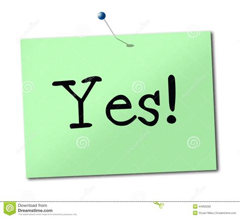Yes Sign Shows All Right And Agree Stock Illustration Illustration Of