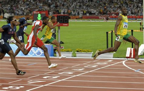 Bolt is the only sprinter to win olympic 100 m and 200 m titles at three consecutive olympics (2008, 2012 and 2016). On This Day - August 16, 2008: Usain Bolt breaks world ...