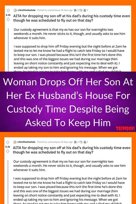 Woman Drops Off Her Son At Her Ex Husbands House For Custody Time Despite Being Asked To Keep