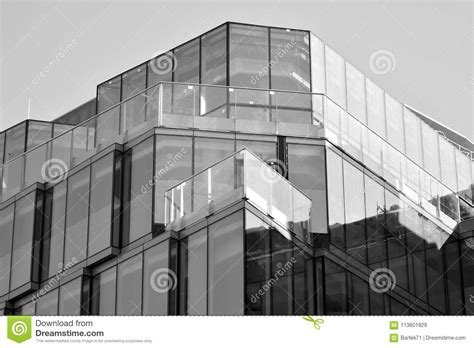 Office Building Close Up Modern Office Building With Facade Of Glass
