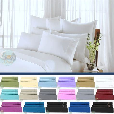 4 piece bed sheet set 1800 count egyptian comfort deep pocket hotel bed sheets. Egyptian Comfort 1800 Count Ultimate 4 Piece Bed Sheet Set ...