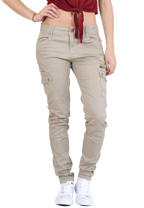 New Ladies Womens Slim Fitted Stretch Combat Jeans Pants Skinny Cargo Trousers Ebay