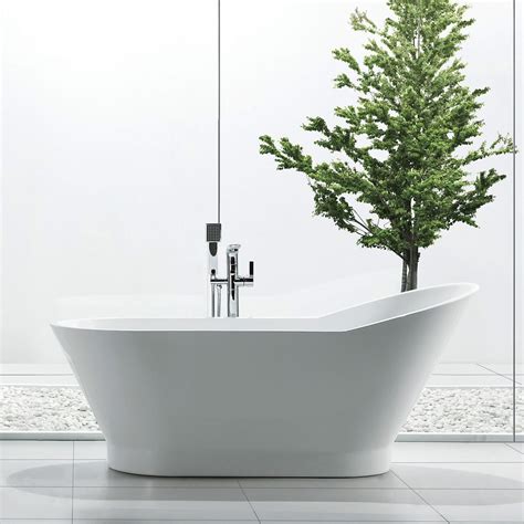 Add style and relaxation to your bathroom with a new bathtub. Jade Bath Zoe 67-in White One Piece Freestanding Tub ...