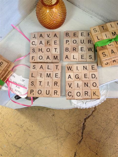 Scrabble Letter Coasters Scrabble Letters Diy Projects Holiday Decor