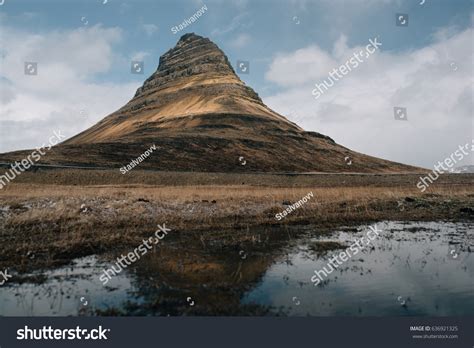 Kirkjufell Church Mountain Located West Iceland Stock Photo 636921325