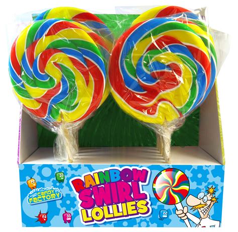 Crazy Candy Factory Rainbow Swirl Lollipops 80g Sweets From Heaven