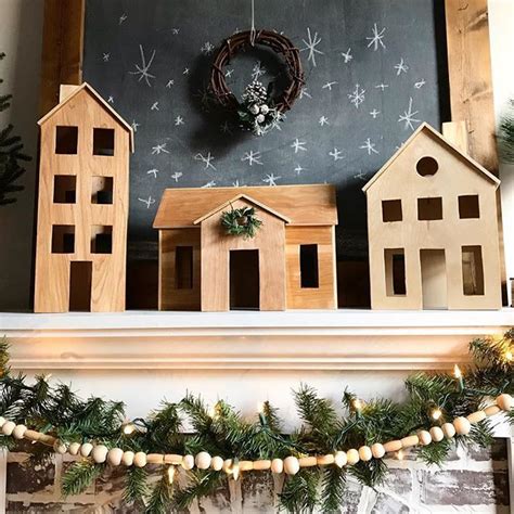 DIY Wooden Christmas Village From Scrap Wood!  Classy christmas
