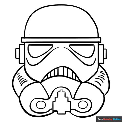 Stormtrooper Helmet Coloring Page Easy Drawing Guides