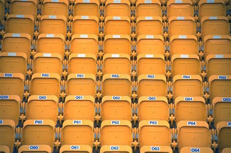 Colorful Of Stadium Seats In Background Stock Image Image Of