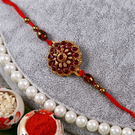 Premium Stone Rakhi Gift Send Rakhi Gifts Online L11036061 IGP Com