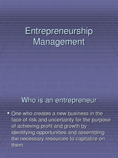 Entrepreneurship Management | Entrepreneurship | Strategic Management
