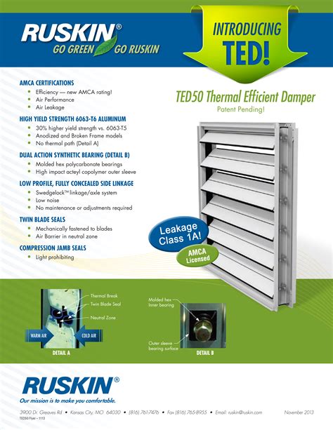 Ruskin Ted50 Thermal Efficient Damper