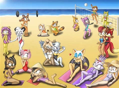 Beach Day Girls Only By Chipthehedgehog On Deviantart Sonic Fan Art