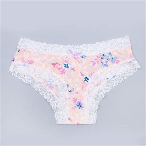China Fashion Style Nylon Lace Floral Printed Iced Silk Girl Brief Sexy