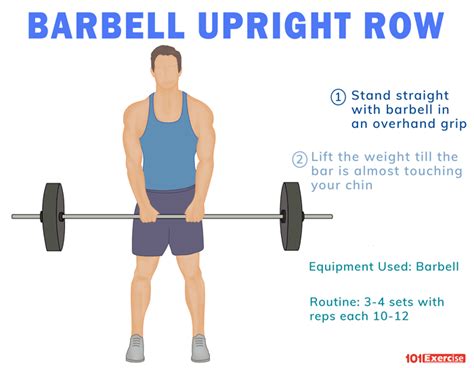 Perfect form is needed for safety. How to do Upright Barbell Row | 101Exercise.com