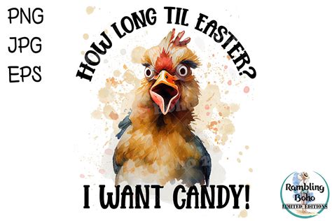 Funny Crazy Easter Chicken Sublimation Graphic By Ramblingboho