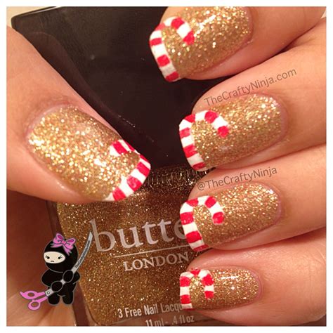 candy cane french tip nails  crafty ninja