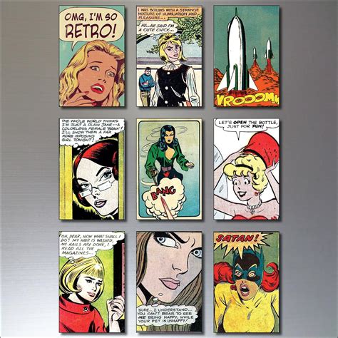 Funny Fridge Magnets Vintage Retro Comic Strip Fridge Magnets Funny Quotes Amazon Co Uk