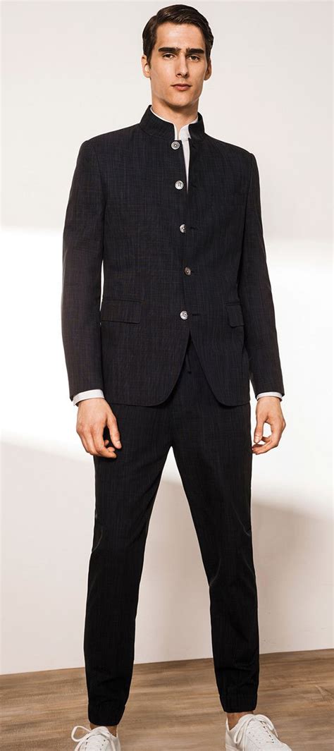 Cotton Twill Delave Suit Jacket By Shanghai Tang Japanese Suit