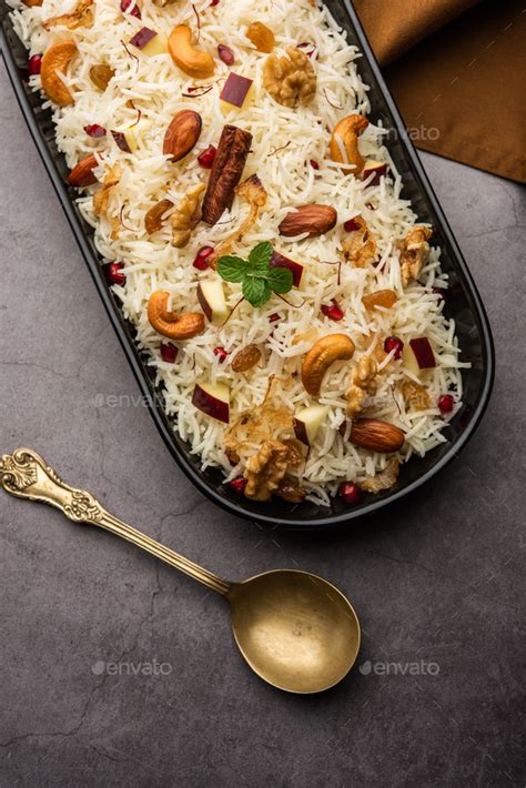 Tasty Kashmiri Pulao Or Pilaf Loaded With Dry Fruits Stock Photo By