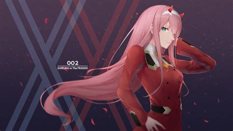Darling In The Franxx Zero Two Hiro Zero Two With Red Dress And Long
