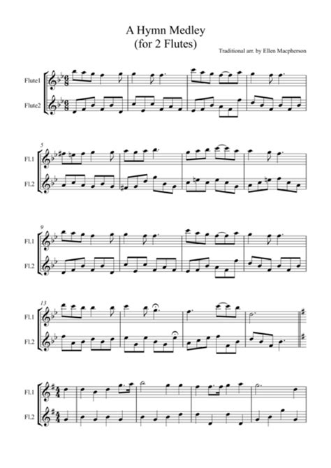 Download A Hymn Medley For Flute Duet Sheet Music By