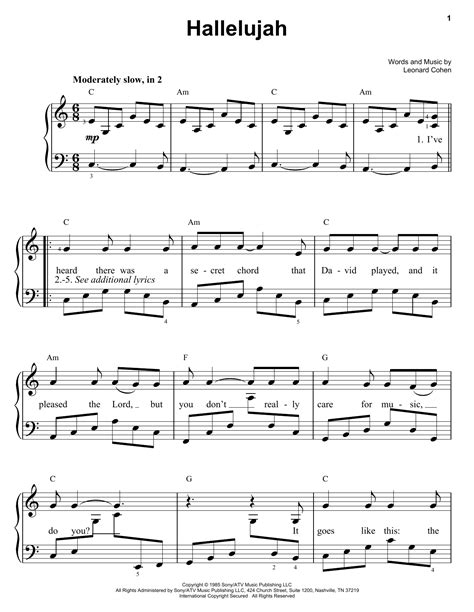 Leonard Cohen Hallelujah Satb And Piano Sheet Music Download Pdf Score 100007