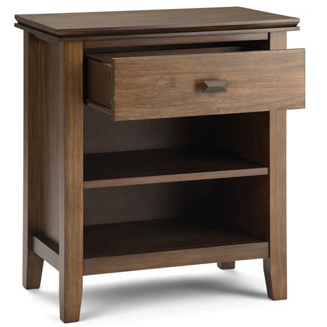 Simpli Home Artisan Solid Wood Bedside Table Rustic Natural Aged Brown