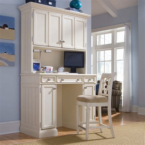 Easily set up your desk in the corner, or in the middle of a room. Camden High Computer Desk with Hutch - Cream - Desks at ...