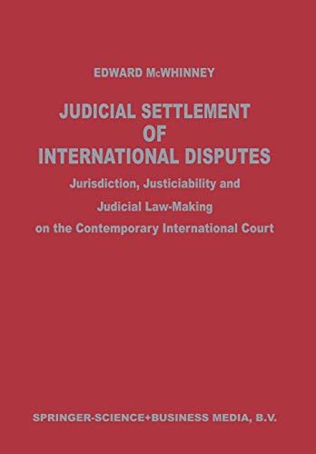 Judicial Settlement Of International Disputes Jurisdiction