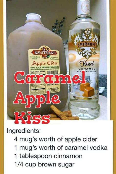 Drinks with caramel vodka (46). FALL- drinks! | Caramel vodka, Hot apple cider, Holiday drinks