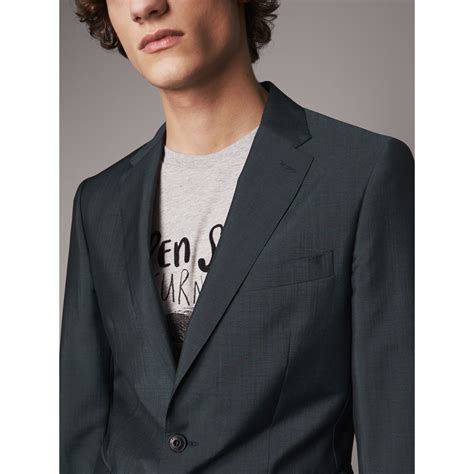 Soho Fit Wool Mohair Suit In Petrol Blue Men Burberry United States