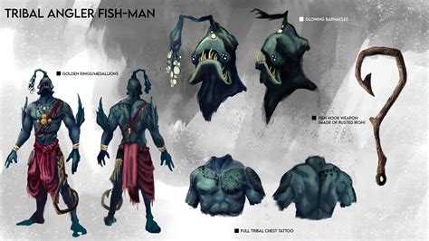 Artstation Tribal Angler Fish Man Concept Art