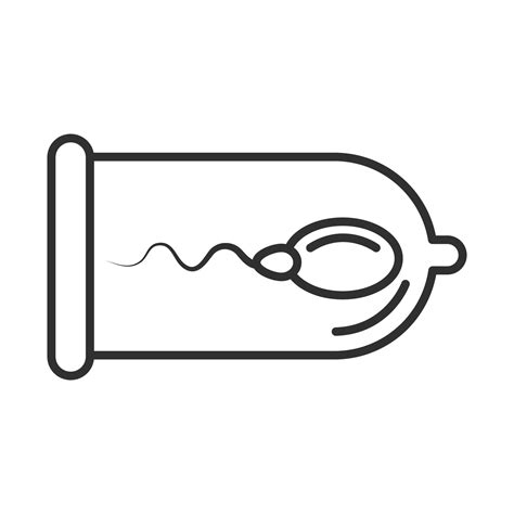 Sexual Health Contraception Sperm In Condom Protection Line Icon