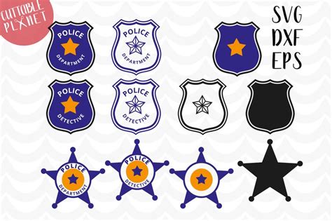 Police Badge Svg Dxf Eps Police Badge Star Svg Dxf Eps Etsy