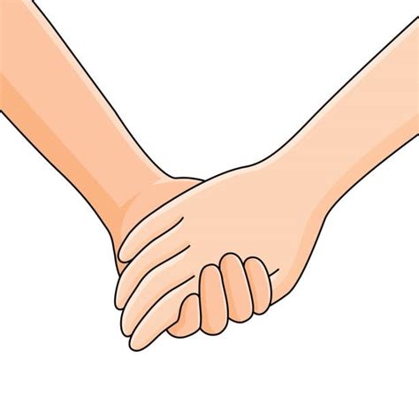 Cartoon Of A Two Hands Holding Each Other Illustrations Royalty Free