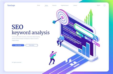 Free Vector Seo Optimization Isometric Landing Page Banner