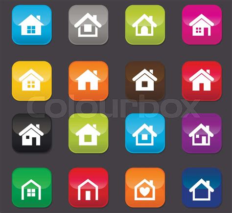 Houses Icons Set Stock Vector Colourbox