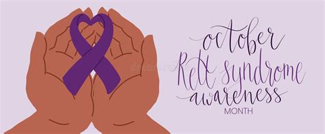 Rett Syndrome Awareness Month October Handwritten Lettering And Purple