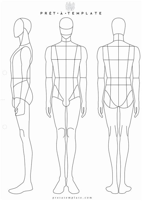Body Drawing Template Lovely Drawn Figurine Man Body Pencil And In