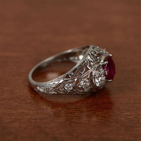 Rare Antique Ruby And Diamond Engagement Ring Sweet Jewelry Gorgeous