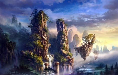 Nature Landscapes Fantasy Art Paintings Trees Forest