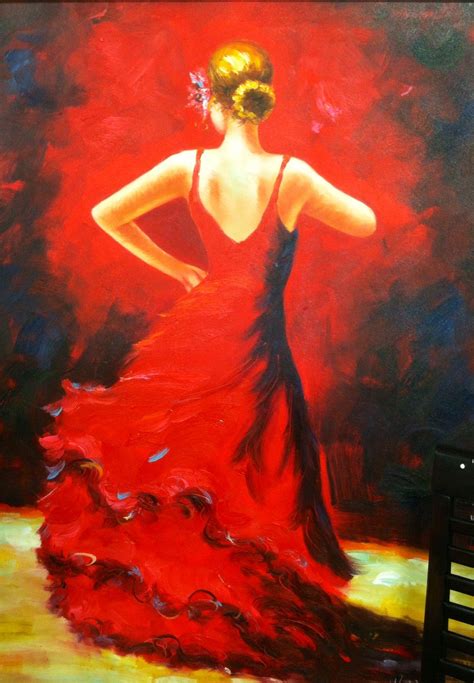 Lady Dancing In A Red Dress Dancing Drawing Clay Wall Art Painting