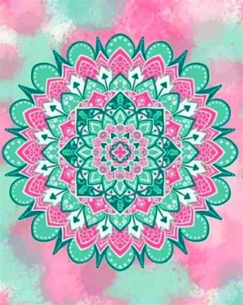 Green Pink Mandala Paint By Numbers Numeral Paint Kit