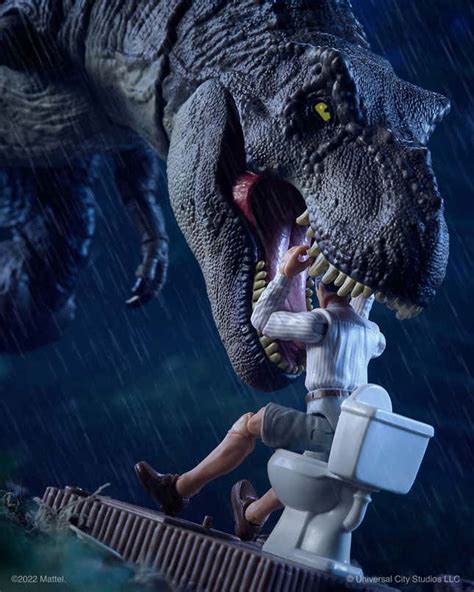 SDCC 2022 Jurassic Park T Rex Toilet Scene Action Figures
