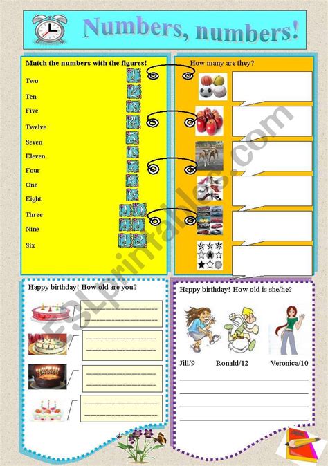 Numbers Numbers Esl Worksheet By Whitesnow