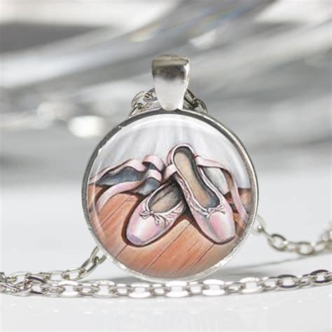 Ballet Necklace Dance Jewelry Pink Ballerina Slippers Dancer Art